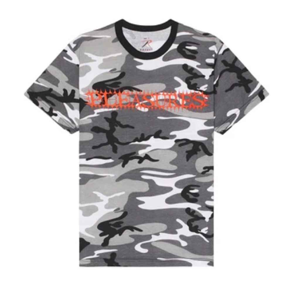PLEASURES SPIKE T-SHIRT Camouflage Graphic T-Shirt Med New